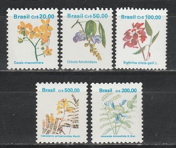 Бразилия 1990-91, Стандарт, Цветы,5 марок
